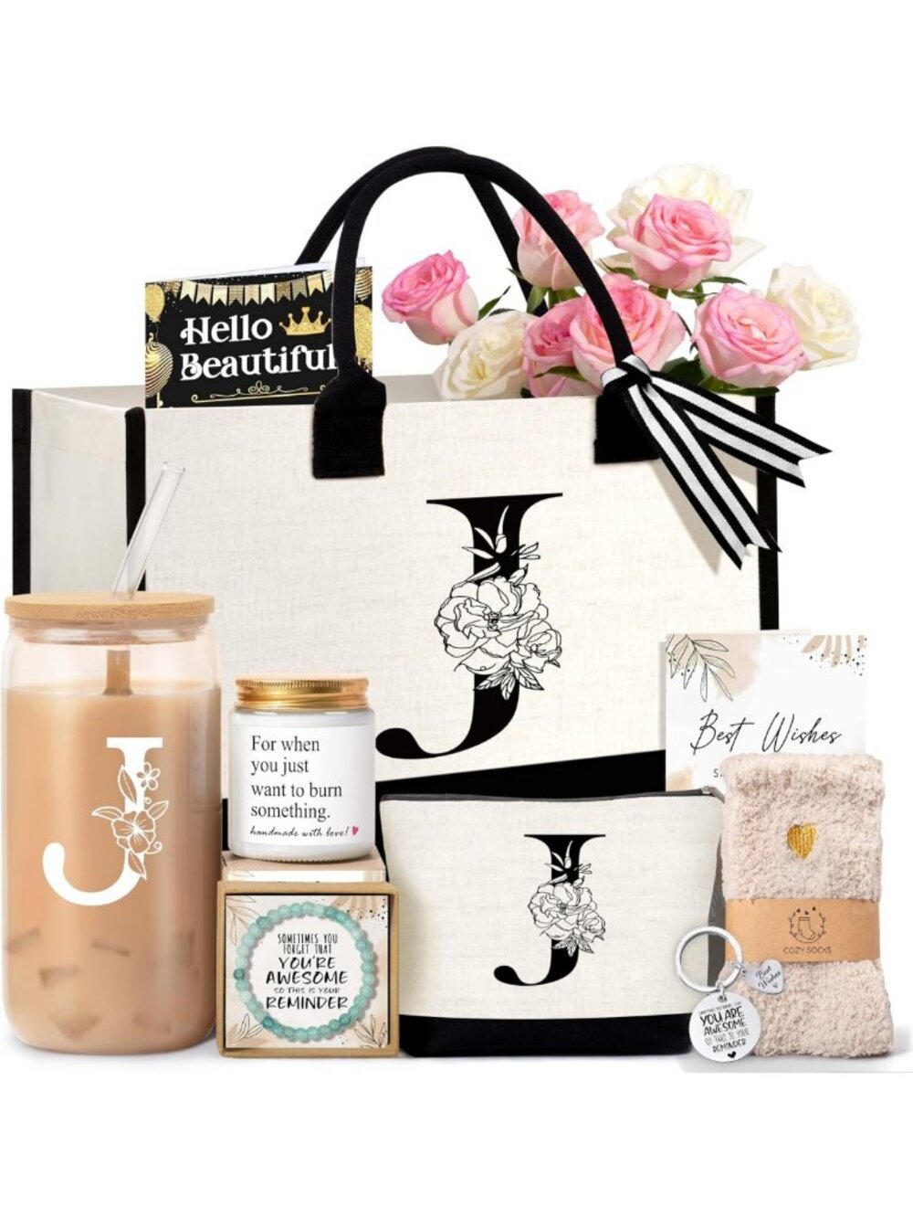 Personalized Monogram Tote Bag - Perfect Birthday Gift for Women, Teachers